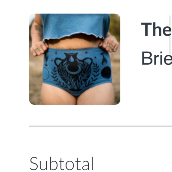 Delphi cheeky brief serpent and bow indigo blue hand stamped organic - Picture 5 of 11